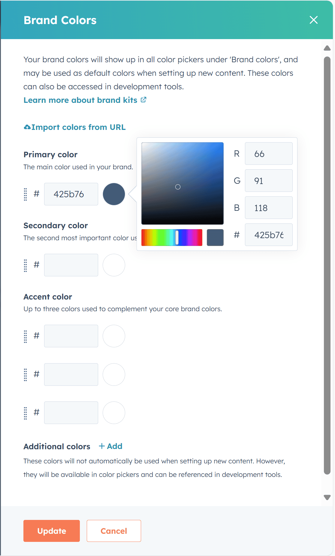 Choose the Brand Colors