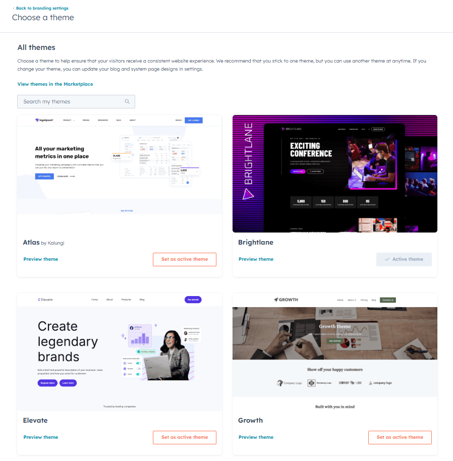 HubSpot Template Marketplace