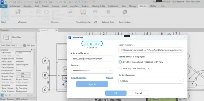 Add-in Bimcore per Revit screenshot 2